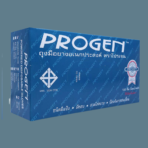 ถุงมีแพทย์แบบมีแป้ง Progen