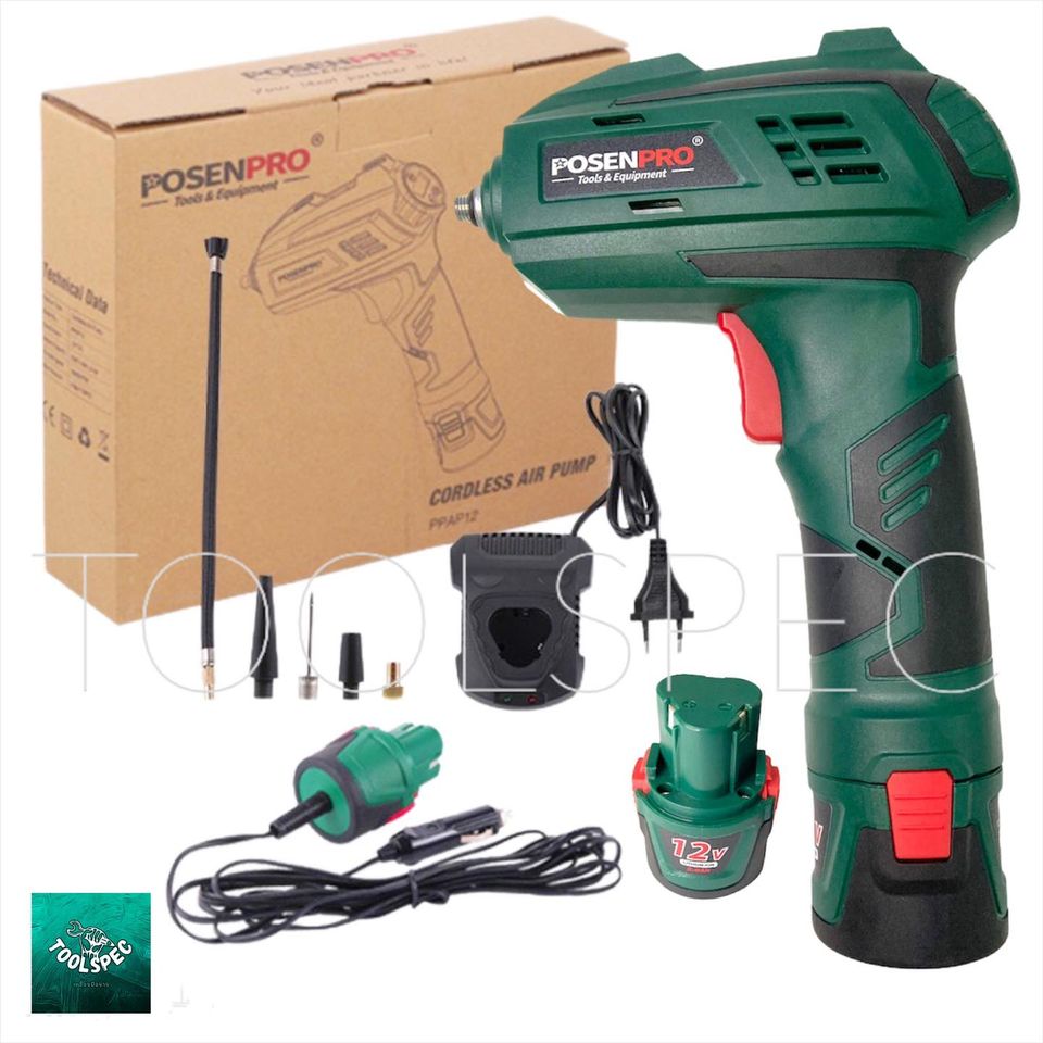 POSENPRO เครื่องปั๊มลมมินิแบตไร้สาย